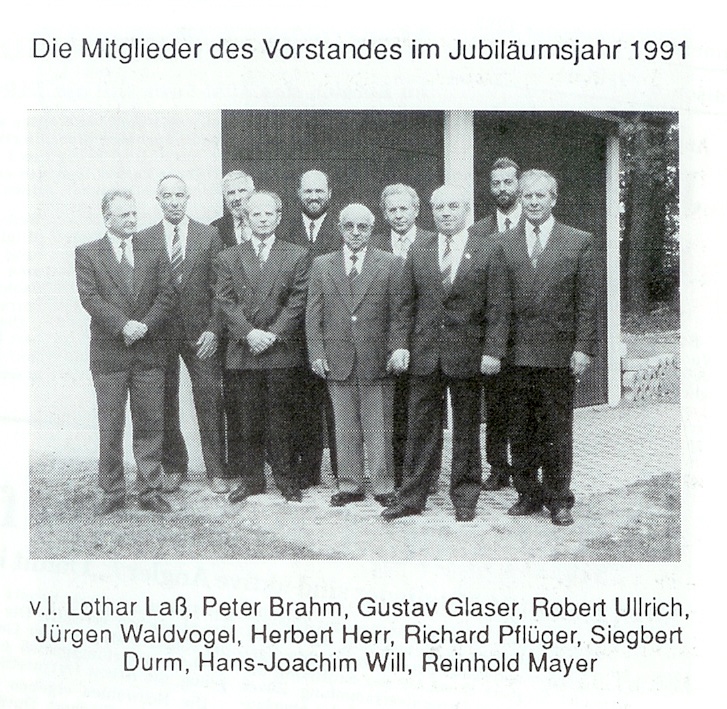 Vorstandschaft 1991 beim 25jährigen